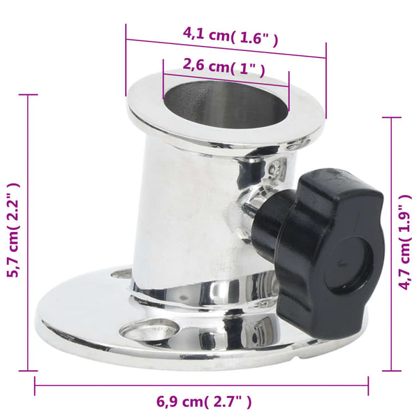 Bimini-katteen pyöreä kiinnitin 26 mm putkeen 2 kpl teräs