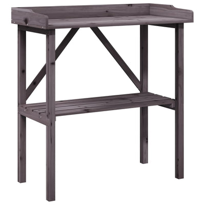 Kukkapöytä hyllyllä harmaa 78x38x82,5 cm täysi kuusi