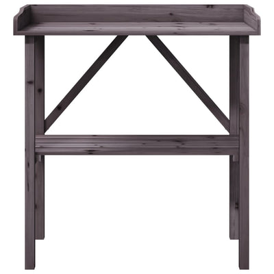 Kukkapöytä hyllyllä harmaa 78x38x82,5 cm täysi kuusi