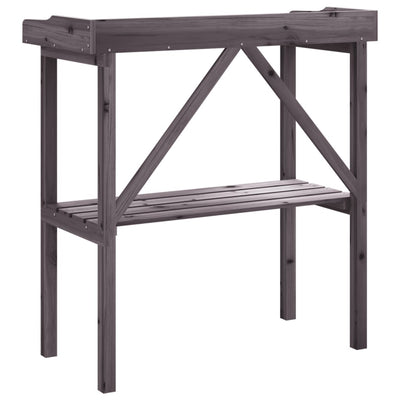 Kukkapöytä hyllyllä harmaa 78x38x82,5 cm täysi kuusi