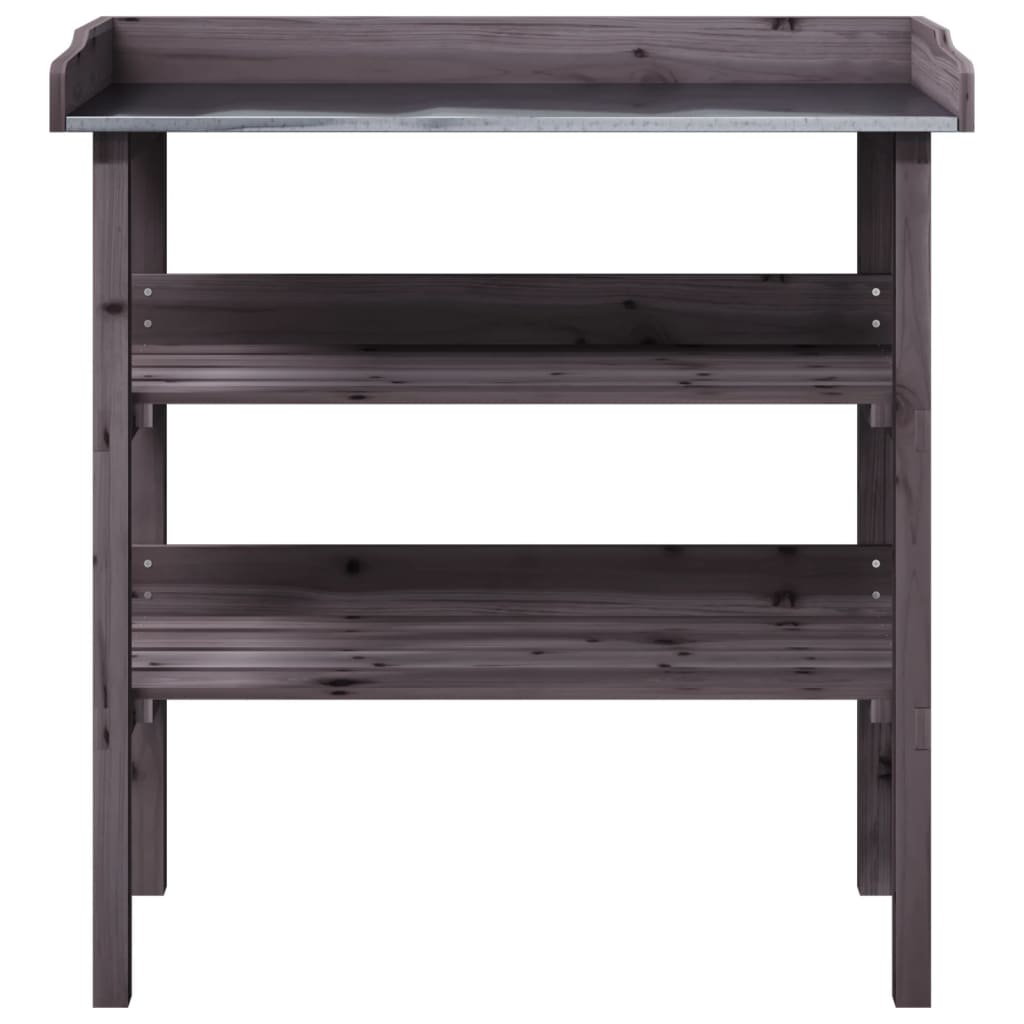 Harmaa kukkapöytä hyllyillä Rolea 78x38x82,5cm (kuusi)