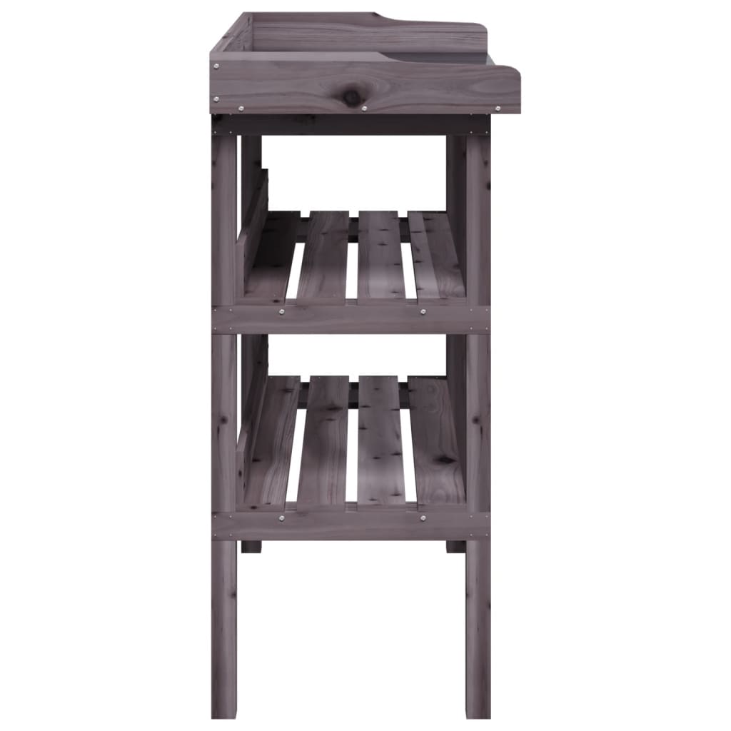 Harmaa kukkapöytä hyllyillä Rolea 78x38x82,5cm (kuusi)