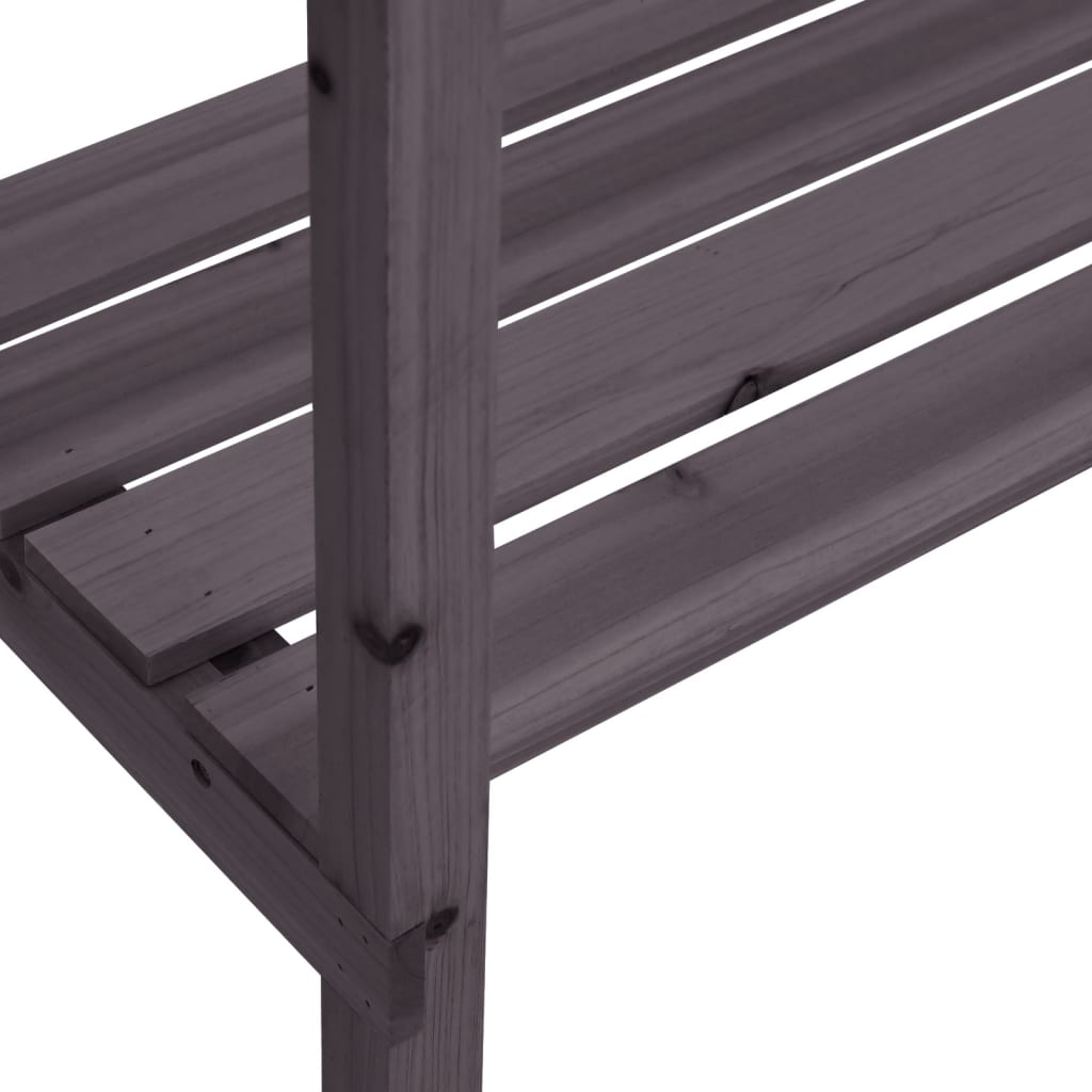 Harmaa kukkapöytä hyllyillä Rolea 78x38x82,5cm (kuusi)
