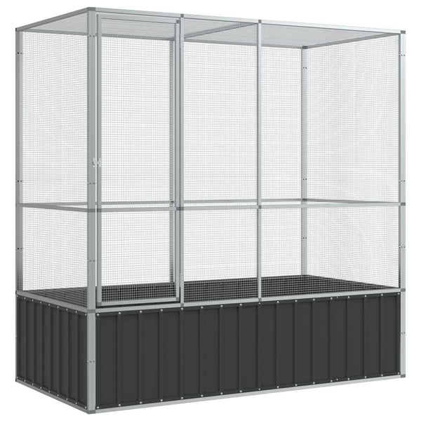 Aviaario hopea 210,5x107x212 cm teräs