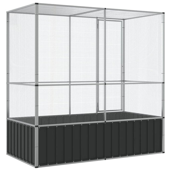 Aviaario hopea 210,5x107x212 cm teräs