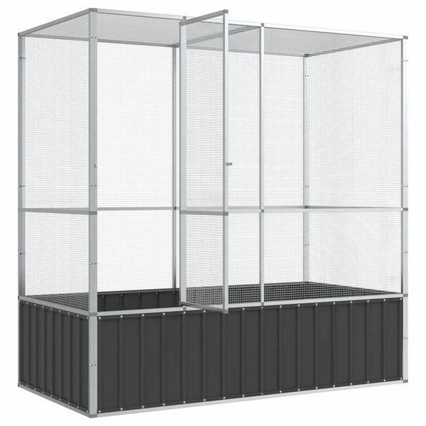 Aviaario hopea 210,5x107x212 cm teräs