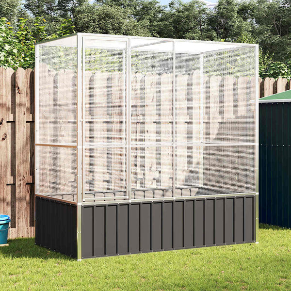 Aviaario hopea 210,5x107x212 cm teräs
