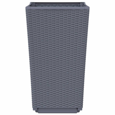 Ulkokukkalaatikot 4 kpl harmaa 32,5x32,5x57 cm PP