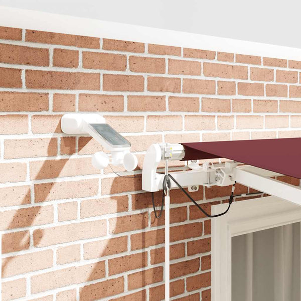 Automaattimarkiisi LED-valoilla viininpunainen 300x250 cm