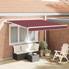 Automaattimarkiisi LED-valoilla viininpunainen 300x250 cm