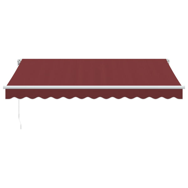 Käsin kelattava markiisi LED viininpunainen 350x250 cm