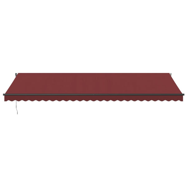 Automaattimarkiisi LED-valoilla viininpunainen 600x350 cm
