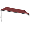 Automaattimarkiisi LED-valoilla viininpunainen 600x350 cm