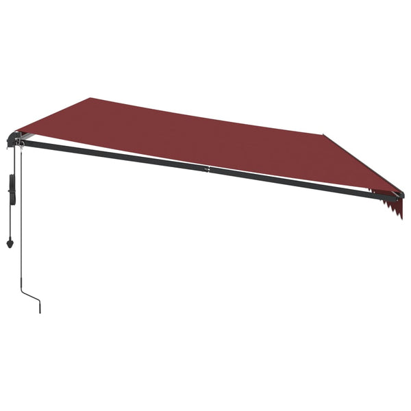 Automaattimarkiisi LED-valoilla viininpunainen 600x350 cm
