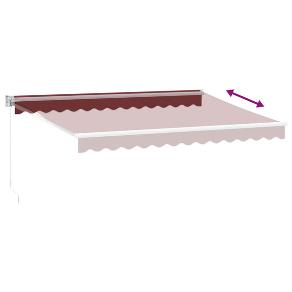 Käsin kelattava markiisi viininpunainen 350x250 cm