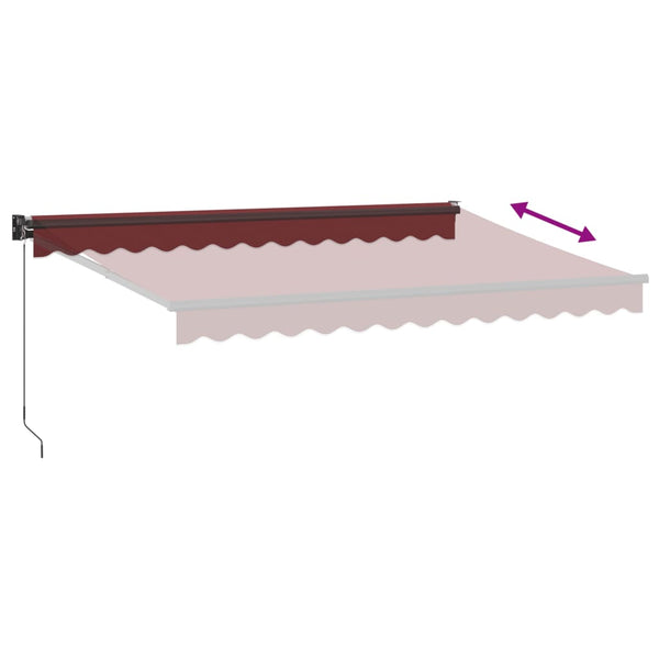 Käsin kelattava markiisi viininpunainen 350x250 cm