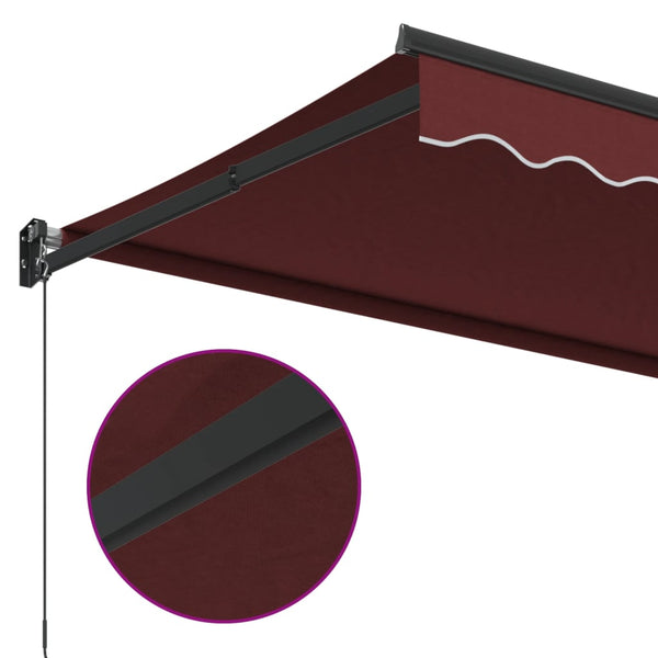 Käsin kelattava markiisi viininpunainen 350x250 cm