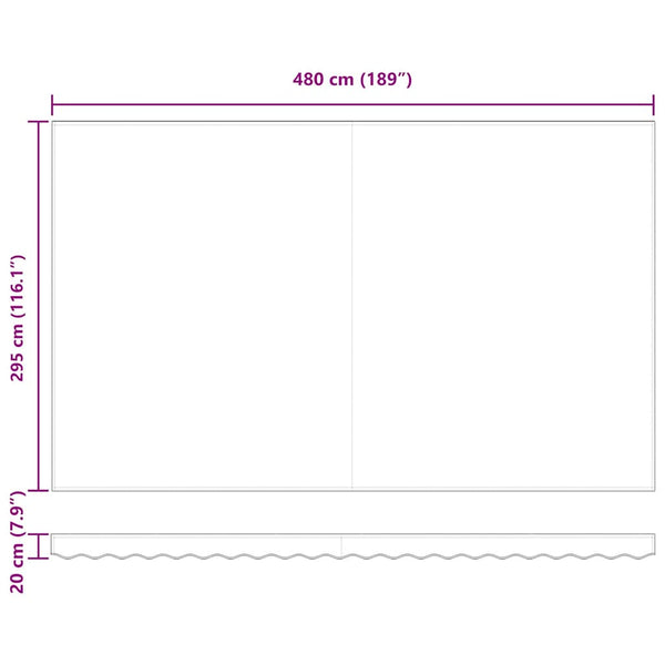 Käsin kelattava markiisi viininpunainen 500x300 cm