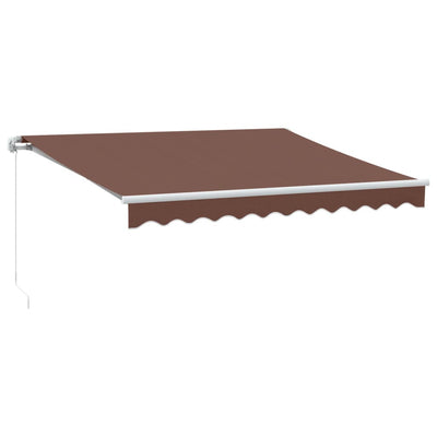 Käsin kelattava markiisi LEDit ruskea 300x250 cm