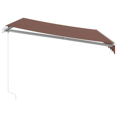 Käsin kelattava markiisi LEDit ruskea 300x250 cm