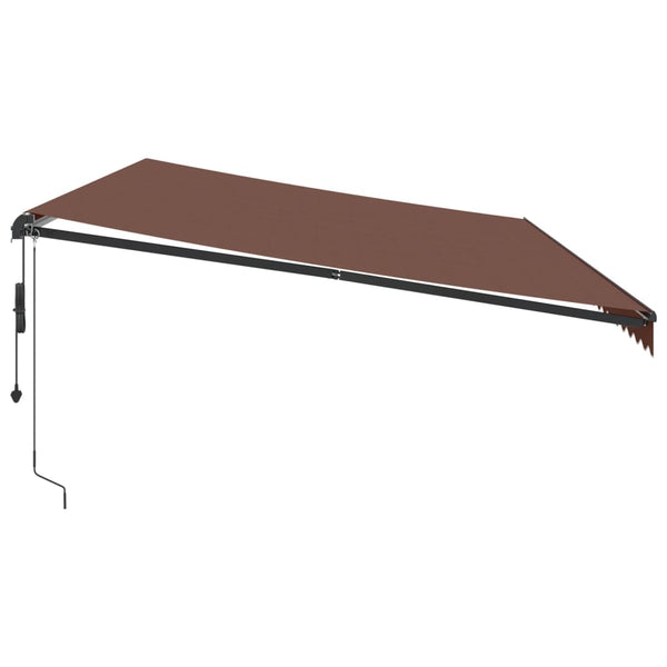Automaattimarkiisi LED-valoilla ruskea 600x350 cm