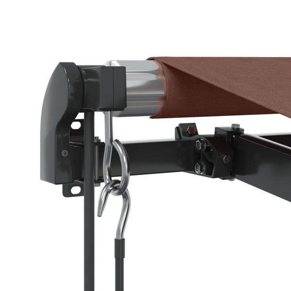 Automaattimarkiisi LED-valoilla ruskea 600x350 cm