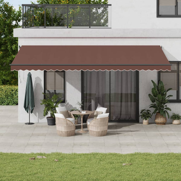 Automaattimarkiisi LED-valoilla ruskea 600x350 cm