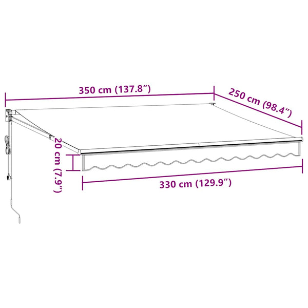 Automaattimarkiisi ruskea 350x250 cm