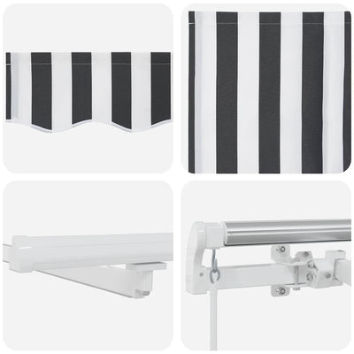 Antrasiitti/valk. käsin kelattava markiisi ledillä Cindescu 300x250cm