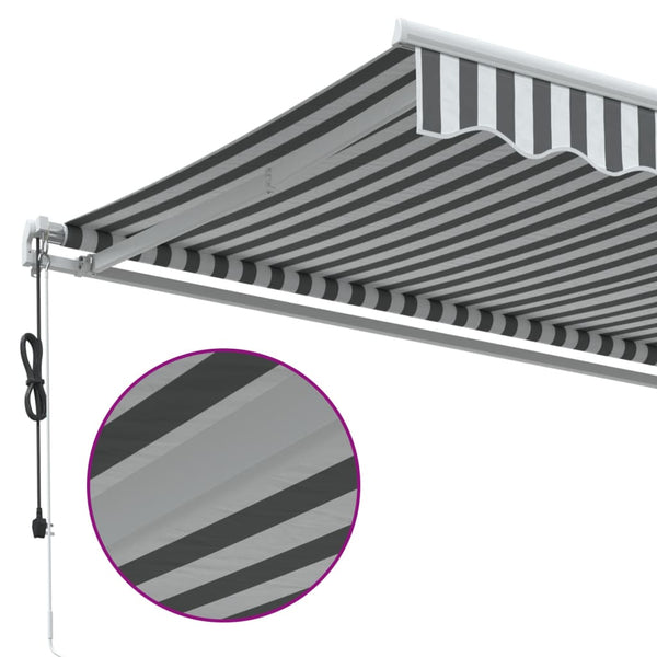 Automaattisesti kelattava markiisi antrasiitti/valk. 500x350 cm