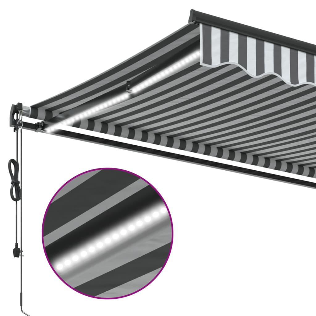 Sähkökäyttöinen markiisi LED-valolla ja anturilla 4,5 x 3,5 m