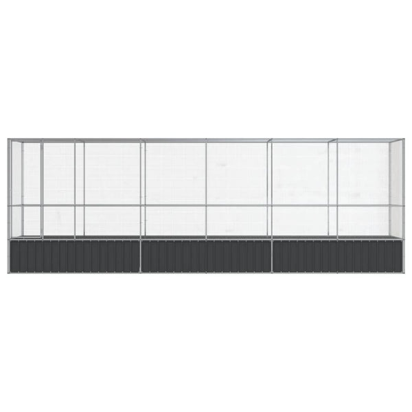 Aviaario jatkeella hopea 626,5x107x212 cm teräs
