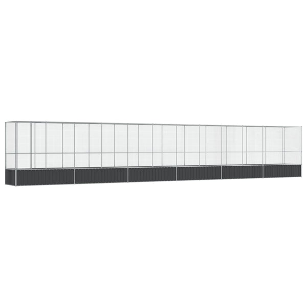 Aviaario jatkeella hopea 1250,5x107x212 cm teräs