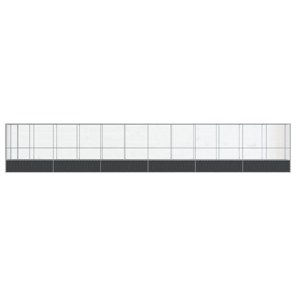 Aviaario jatkeella hopea 1250,5x107x212 cm teräs