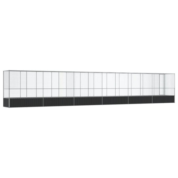 Aviaario jatkeella hopea 1250,5x107x212 cm teräs