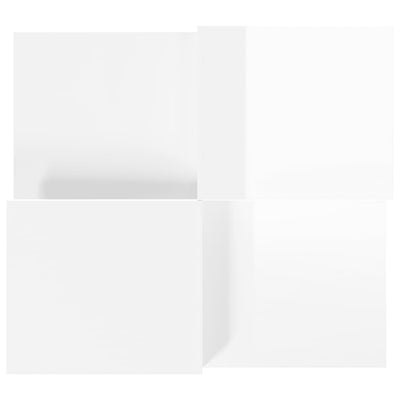 Valkoinen sohvapöydät Mecnun (2 kpl korkeakiilto puinen)