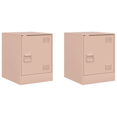 Yöpöydät 2 kpl pinkki 34,5x39x44 cm teräs