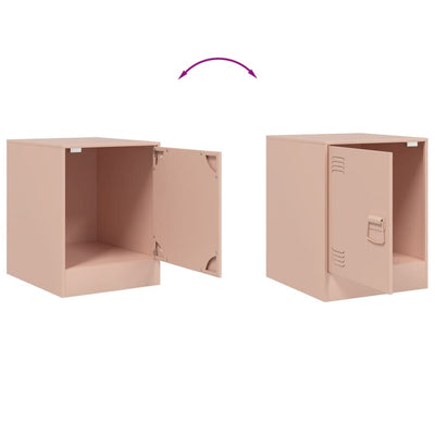 Yöpöydät 2 kpl pinkki 34,5x39x44 cm teräs