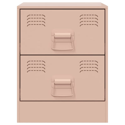 Yöpöydät 2 kpl pinkki 34,5x39x44 cm teräs