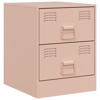 Yöpöydät 2 kpl pinkki 34,5x39x44 cm teräs