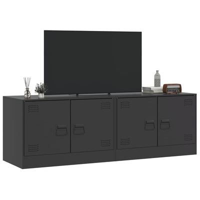 TV-tasot 2 kpl musta 67x39x44 cm teräs