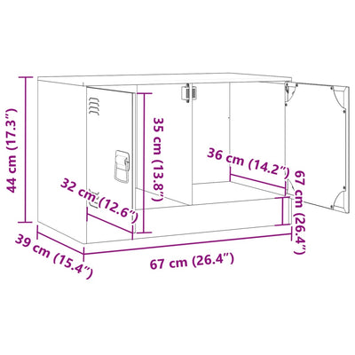 TV-taso pinkki 67x39x44 cm teräs