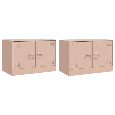 TV-tasot 2 kpl pinkki 67x39x44 cm teräs