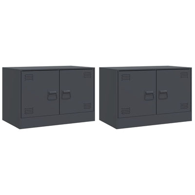 TV-tasot 2 kpl antrasiitti 67x39x44 cm teräs