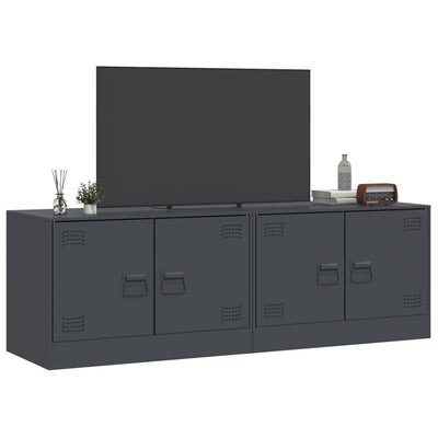 TV-tasot 2 kpl antrasiitti 67x39x44 cm teräs