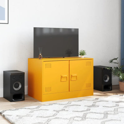 TV-taso sinapinkeltainen 67x39x44 cm teräs