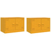 TV-tasot 2 kpl sinapinkeltainen 67x39x44 cm teräs