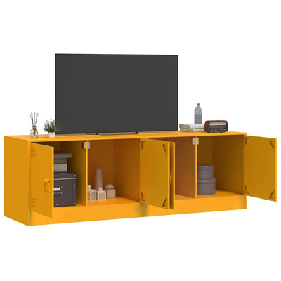 TV-tasot 2 kpl sinapinkeltainen 67x39x44 cm teräs