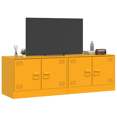 TV-tasot 2 kpl sinapinkeltainen 67x39x44 cm teräs