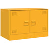 TV-tasot 2 kpl sinapinkeltainen 67x39x44 cm teräs